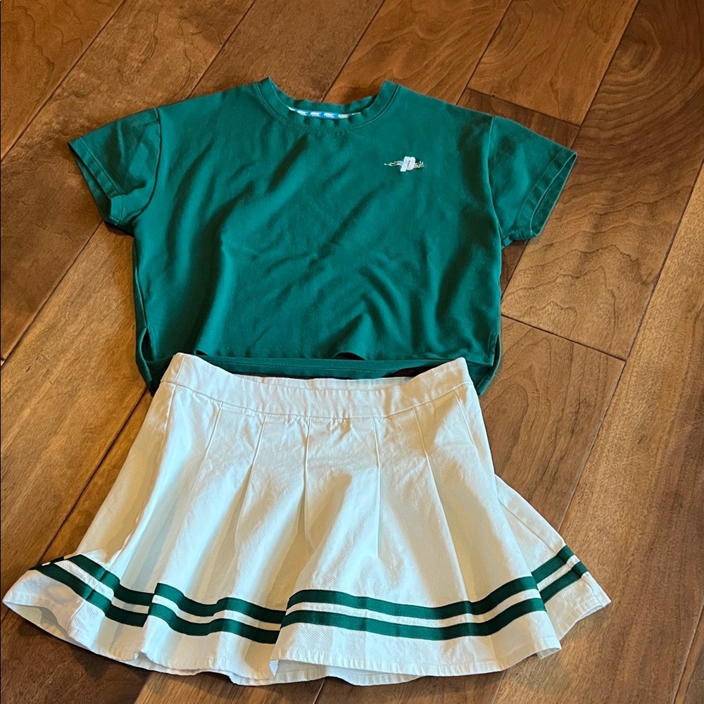 Prince x Target Green and White Tee and Skirt NEVER WORN
